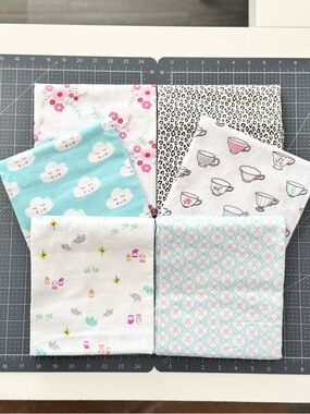 New Baby Girl Receiving Blankets - LOT of 6 (Cotton)